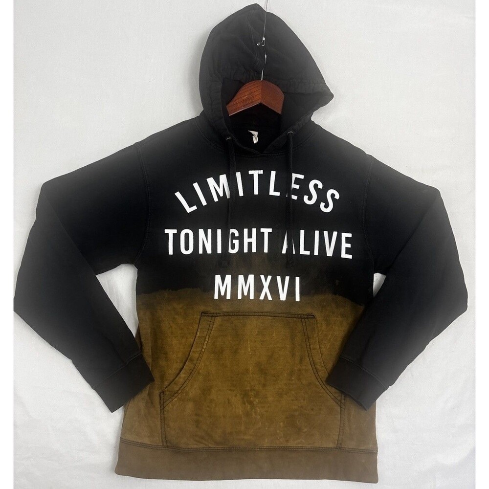 Limitless Tonight Alive MMXVI Black Bleached Pullover Hoodie Men’s Small Band